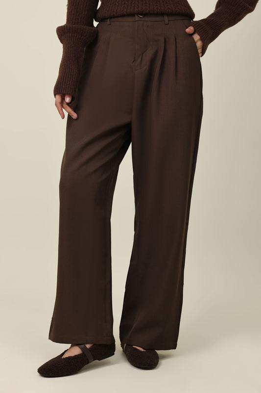 WIDE RELAX TROUSER-COFFEE