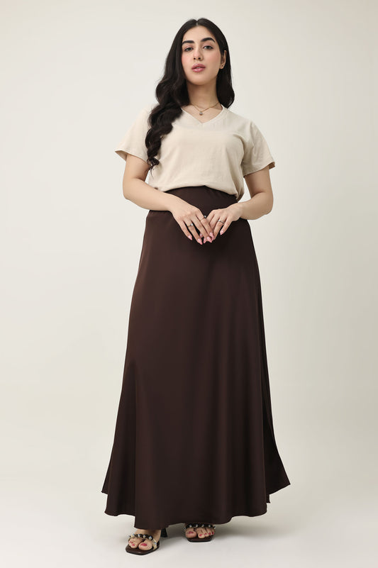 PREMIUM DESIGN GENTLE SKIRT-COFFEE