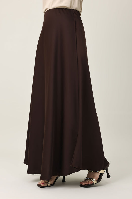 PREMIUM DESIGN GENTLE SKIRT-COFFEE
