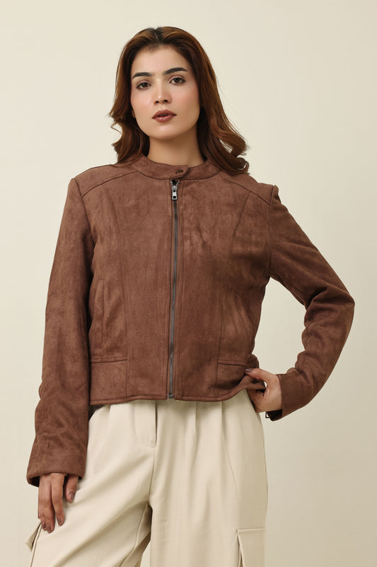 SUEDE WINTER JACKET-COFFEE