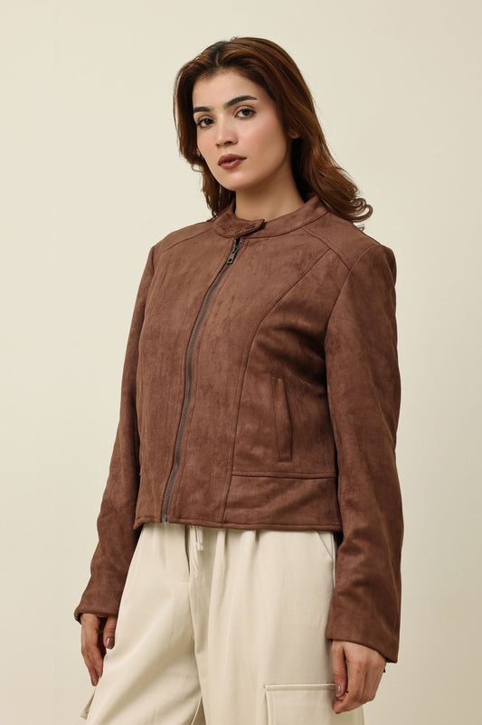 SUEDE WINTER JACKET-COFFEE
