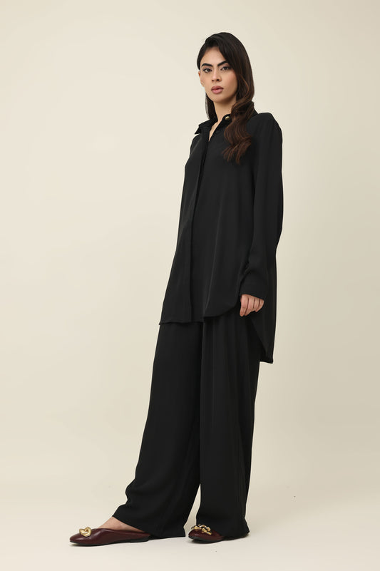 EASELINE FLUID CO-ORD SET-BLACK