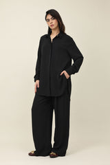 EASELINE FLUID CO-ORD SET-BLACK