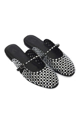 SPARKLE JEWEL MULE FLAT-BLACK
