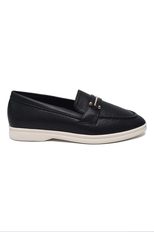 RAYLON MODERN BAR LOAFER-BLACK