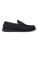 CHOCOLATE SUEDE LOAFERS-BLACK