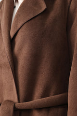 WOOL-BLEND TRENCH COAT-COFFEE