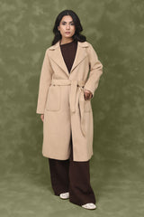 WOOL-BLEND TRENCH COAT-KHAKI