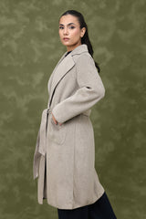 WOOL-BLEND TRENCH COAT-GREY