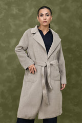 WOOL-BLEND TRENCH COAT-GREY
