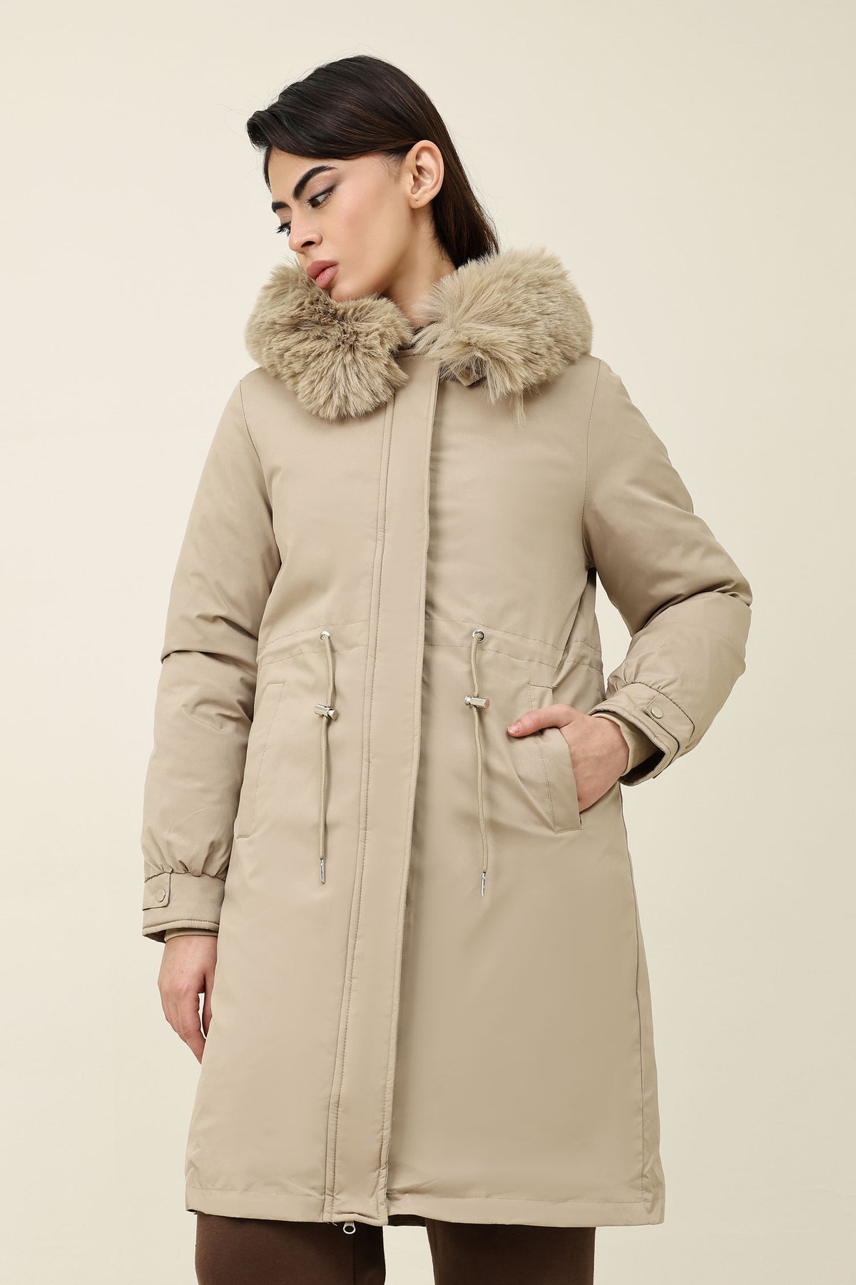 SHEARLING AVIATOR JACKET-KHAKI