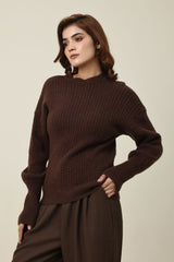 GENTLE THREADS SWEATER-COFFEE