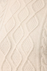 CABLE KNIT PULLOVER SWEATER-BEIGE