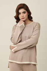 COZY KNIT CO-ORD SET-TAUPE