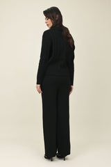 CREST LOUNGE CO ORD SET-BLACK