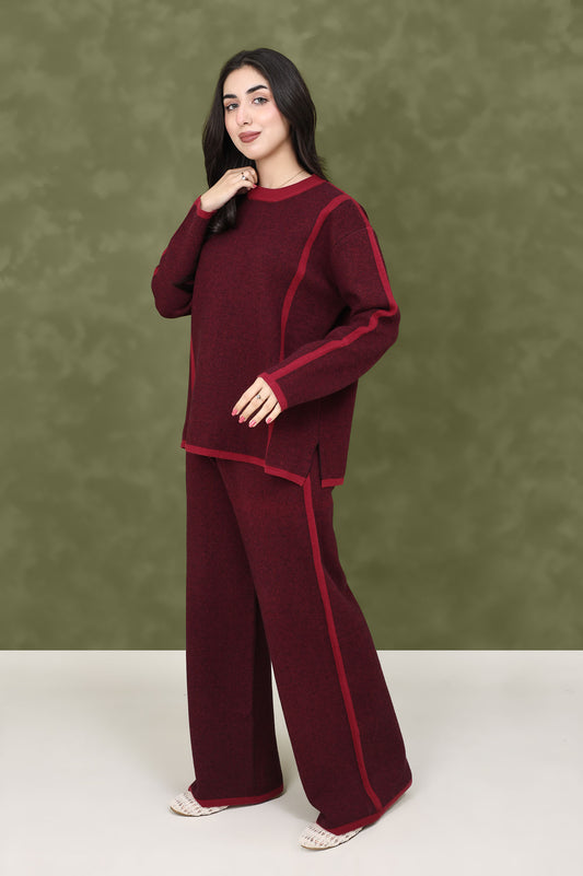 VERSALAYER CASUAL CO-ORD SET-MAROON