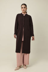 TEXTURED WOOLEN SWEATER-COFFEE