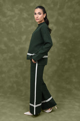STYLE-DRIVEN KNIT CO-ORD SET-GREEN