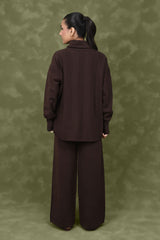 TURTLENECK KNITWEAR ENSEMBLE-COFFEE