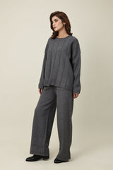 STRETCH STRIPE CO-ORD SET-GREY