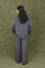 STRETCH STRIPE CO-ORD SET-GREY