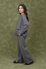 STRETCH STRIPE CO-ORD SET-GREY