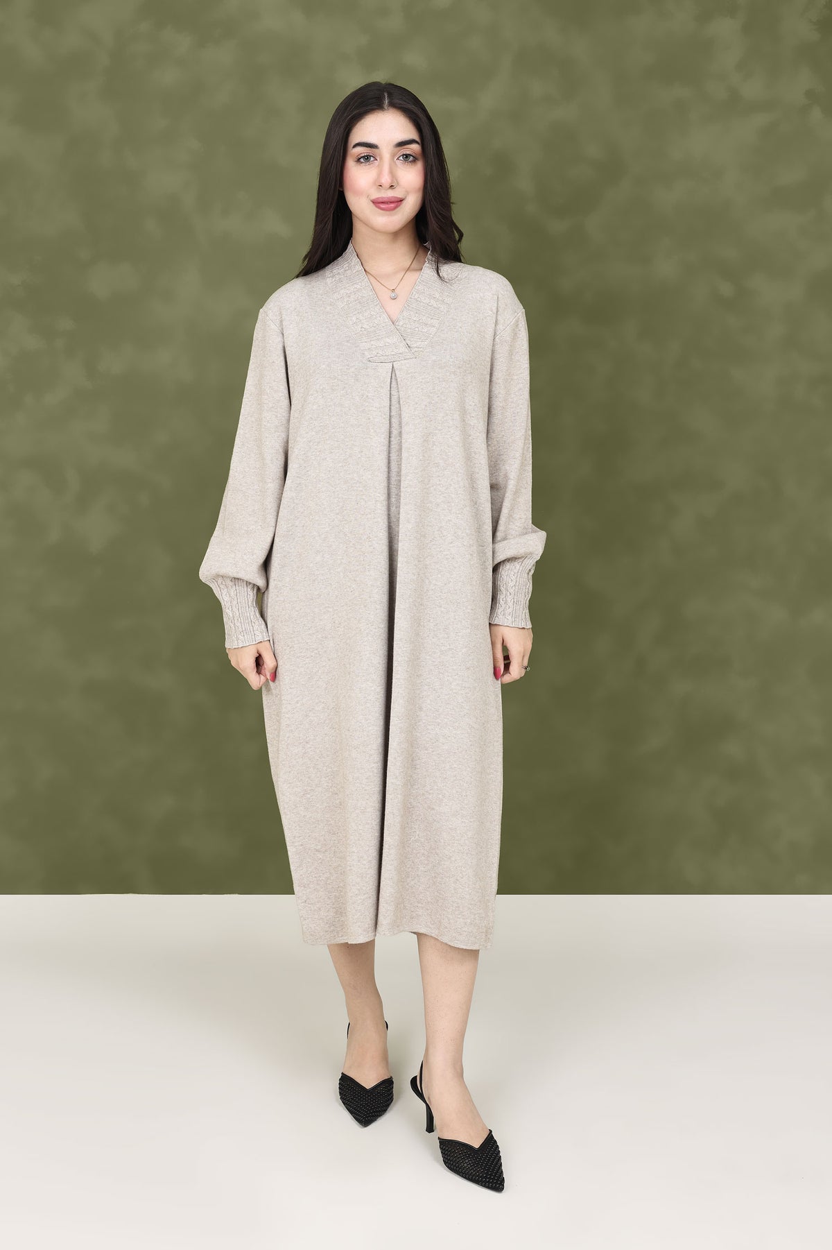 NIGHT VERSE LONG SWEATER-BEIGE
