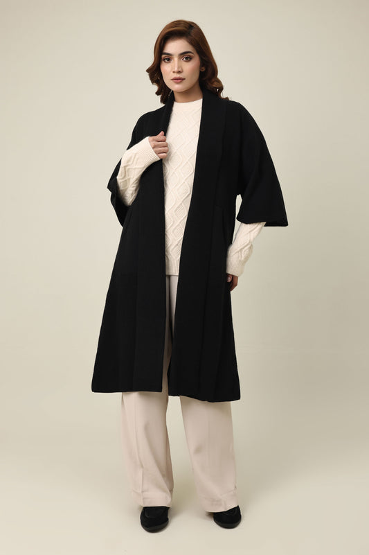 DIVINE CLOUD LONG SWEATER-BLACK