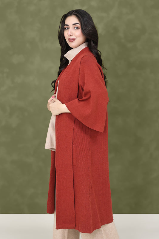 RUST CLOUD LONG SWEATER-BRICK/RED