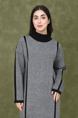 MODESTY LONG SWEATER-BLACK