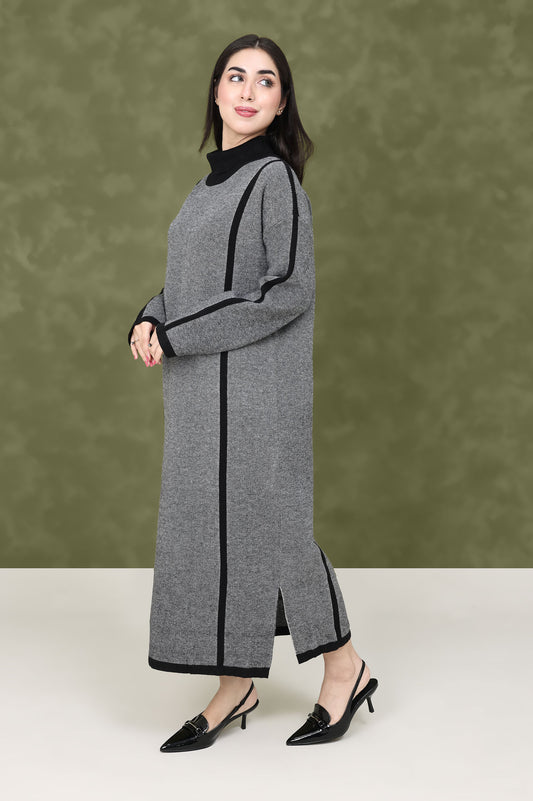 MODESTY LONG SWEATER-BLACK