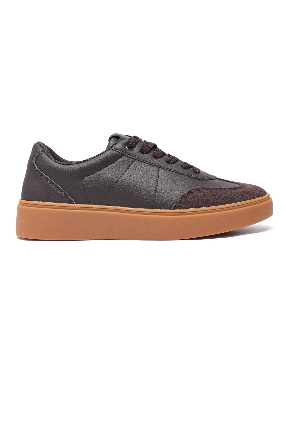 URBAN STYLE LACE-UP SNEAKER-COFFEE