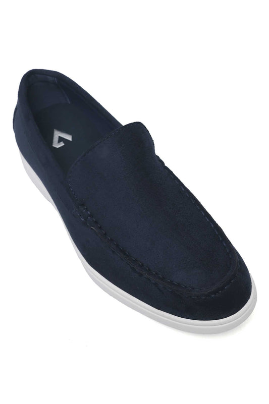 CLASSIC SUEDE SLIP-ON LOAFERS-NAVY