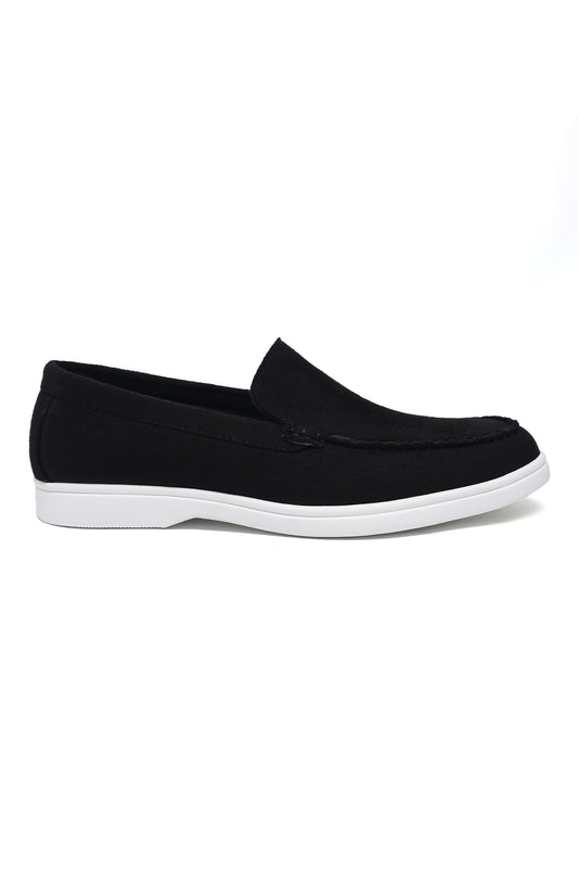 CLASSIC SUEDE SLIP-ON LOAFERS-BLACK