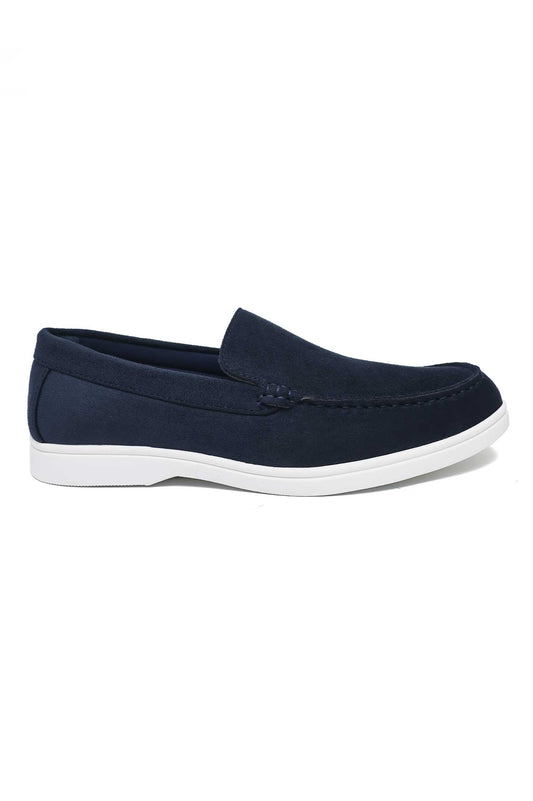 CLASSIC SUEDE SLIP-ON LOAFERS-NAVY