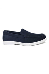 CLASSIC SUEDE SLIP-ON LOAFERS-NAVY