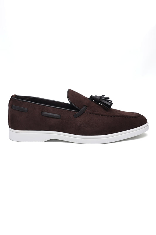 CLASSIC SUEDE SLIP-ON LOAFERS-COFFEE