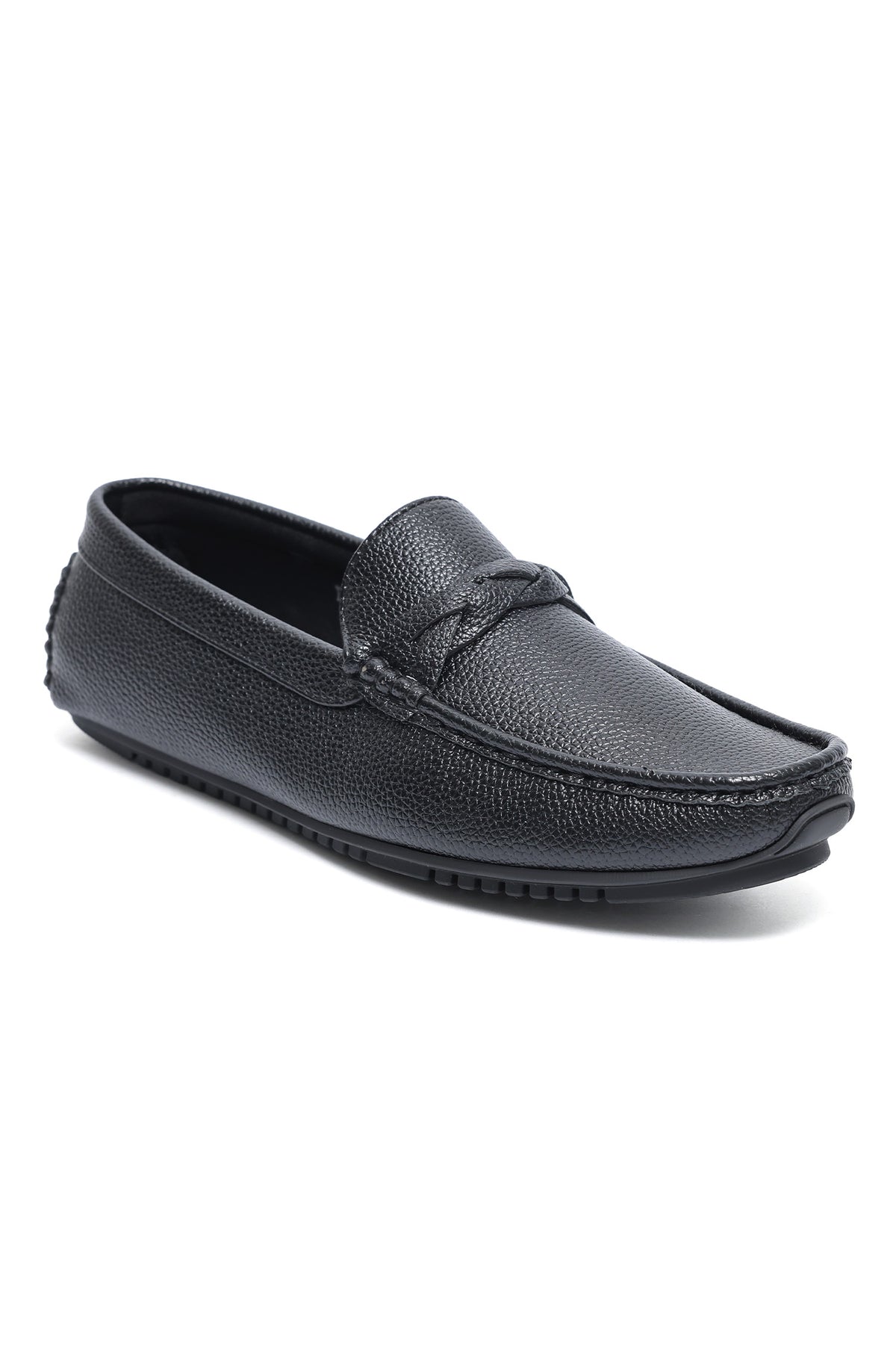 PORTOFINO BRAIDED DRIVING MOCCASIN-BLACK