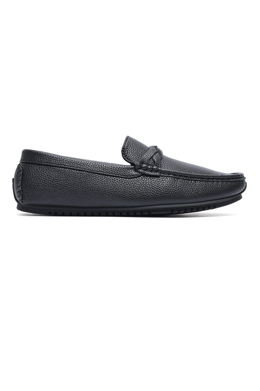 PORTOFINO BRAIDED DRIVING MOCCASIN-BLACK