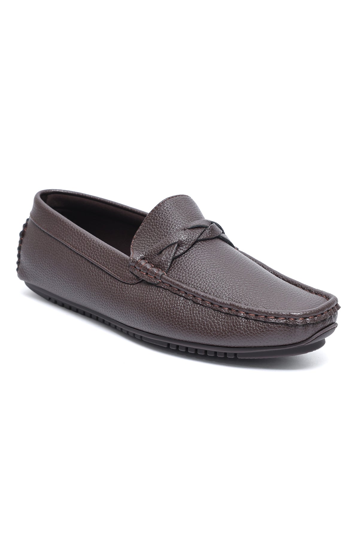 PORTOFINO BRAIDED DRIVING MOCCASIN-COFFEE