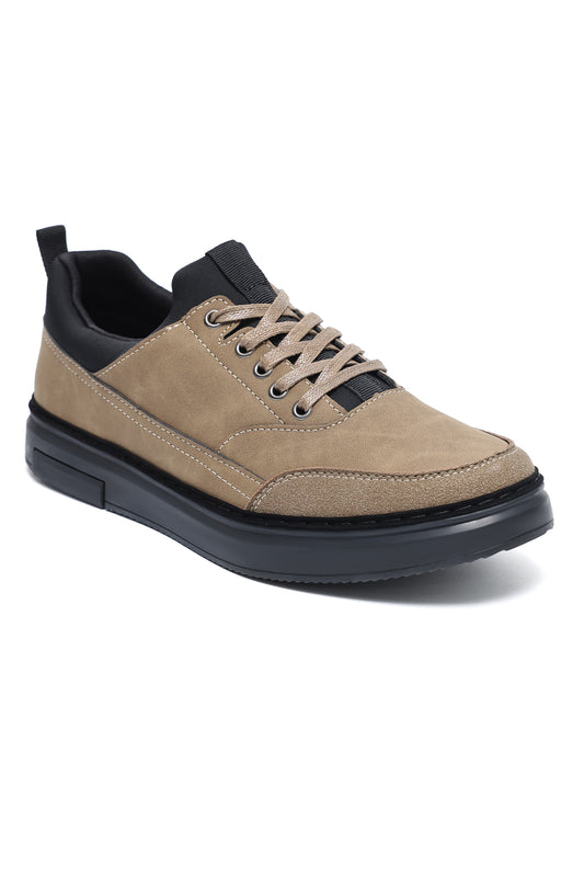 BRIXTON CONTRAST COLLAR SNEAKER-KHAKI/BLACK