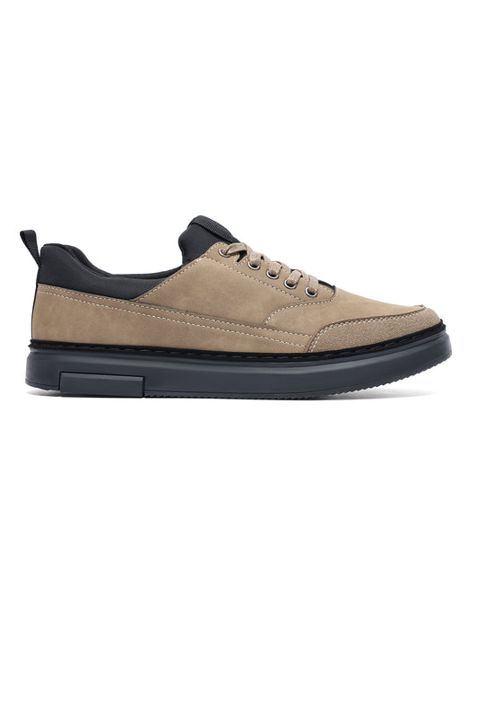 BRIXTON CONTRAST COLLAR SNEAKER-KHAKI/BLACK