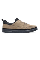 BRIXTON CONTRAST COLLAR SNEAKER-KHAKI/BLACK