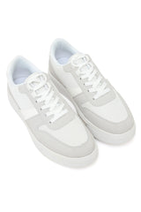 MESH PANEL LOW-TOP SNEAKERS-WHITE