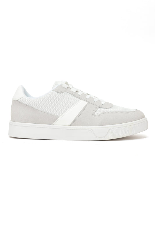 MESH PANEL LOW-TOP SNEAKERS-WHITE