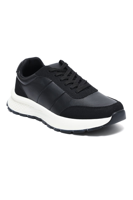 LAYERED RUNNER SNEAKER-BLACK