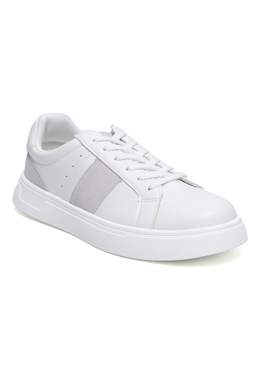 Men’s Low-Top Casual Sneakers-WHITE