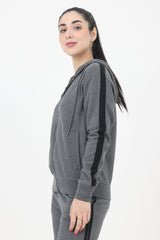 WOMEN THERMAL HOODIE-CHARCOAL