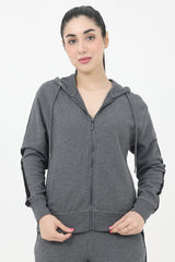 WOMEN THERMAL HOODIE-CHARCOAL