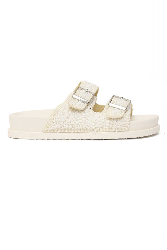 CRYSTABEL STRAP SLIDE-WHITE